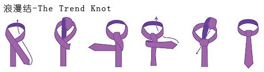 领带浪漫结打法图解:The Trend Knot 浪漫结