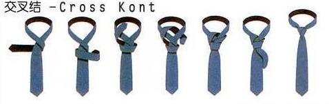 领带交叉结打法图解:The Cross Knot 交叉结