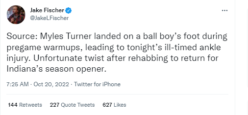 被球童垫脚?特纳训练中扭伤脚踝,竟是落地时落在球童脚上