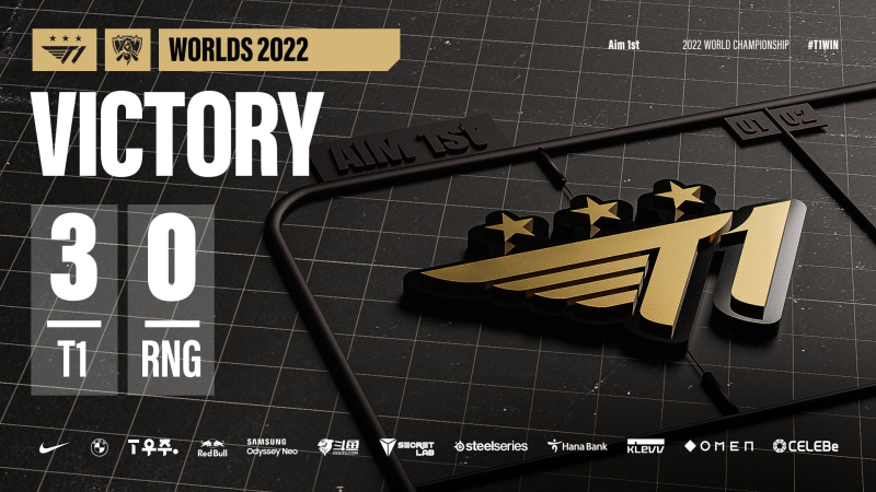 英文流:t1在抛硬币中获胜,获得和jdg的半决赛的选边权