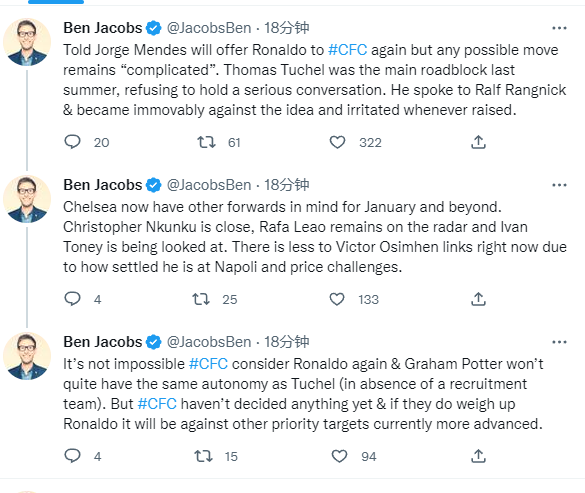 cbs:图赫尔夏窗一谈c罗就生气,但切尔西+波特仍可能考虑他