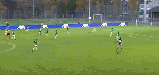 张琳艳瑞士女超第7轮内切世界波破门,本赛季已经5球6助